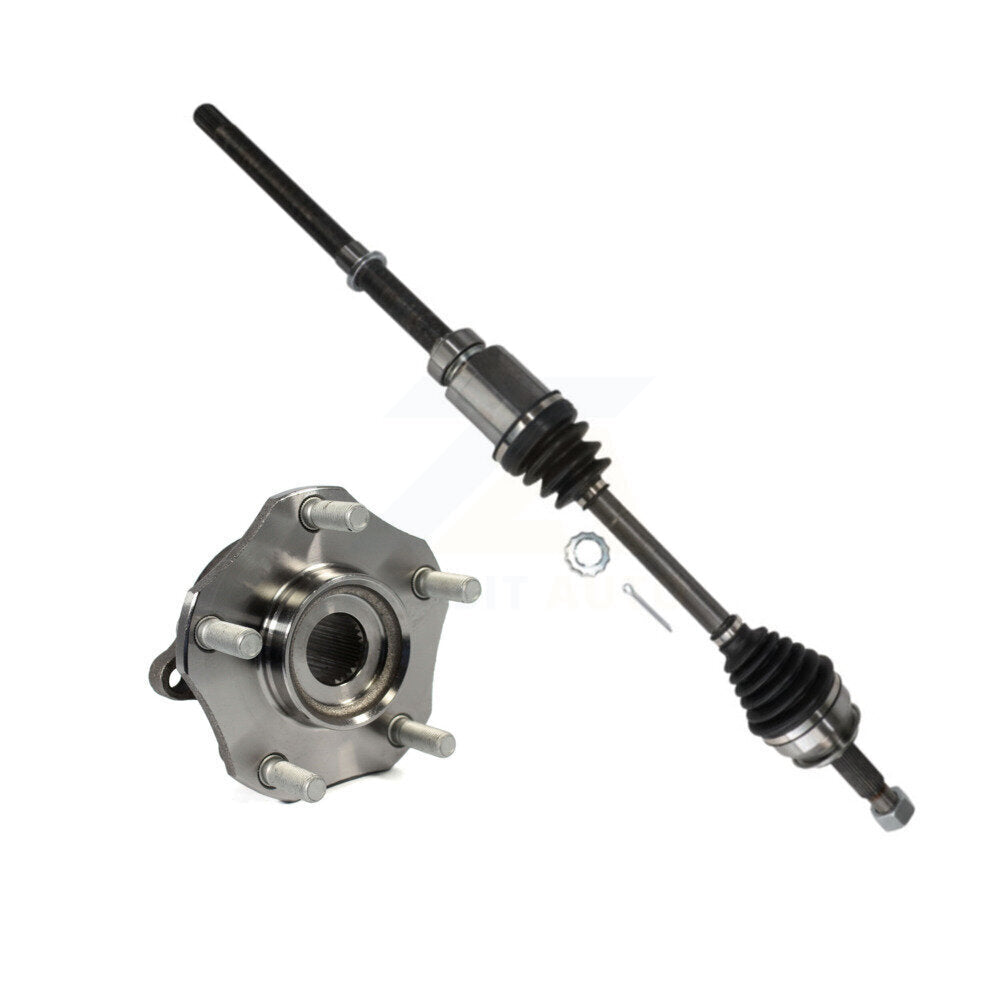 Kugel Front Right (Passenger Side) CV Axle Drive Shaft And Complete Wheel Hub Bearing Assembly Kit For 2014-2020 Nissan Rogue AWD with 2.5L USA Korea & Japan Built KN7-101304