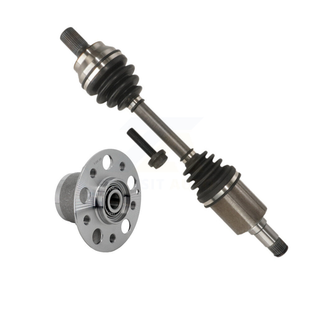 Kugel Front Right (Passenger Side) CV Axle Drive Shaft And Complete Wheel Hub Bearing Assembly Kit For Mercedes-Benz C300 C350 C250 E350 KN7-101310