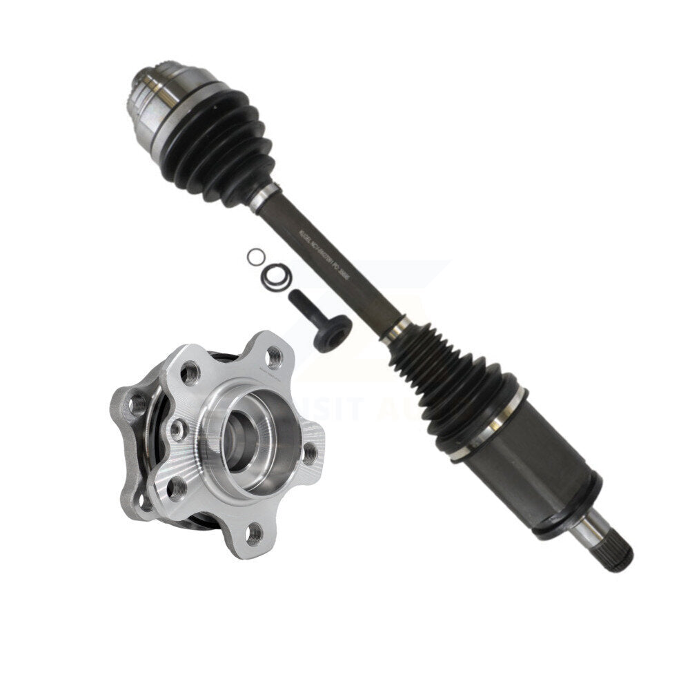 Kugel Front Left (Driver Side) CV Axle Drive Shaft And Complete Wheel Hub Bearing Assembly Kit For 2023 BMW X3 AWD with 3.0L Turbocharged GAS engine Automatic transmission KN7-101316