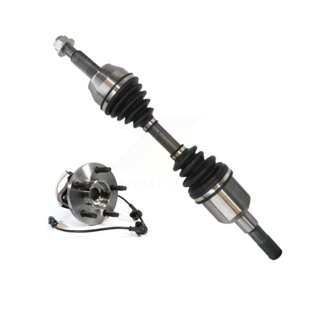 Kugel Front Left (Driver Side) CV Axle Drive Shaft And Complete Wheel Hub Bearing Assembly Kit For Ford Ranger Mazda B4000 Square Connector 4WD KN7-101317