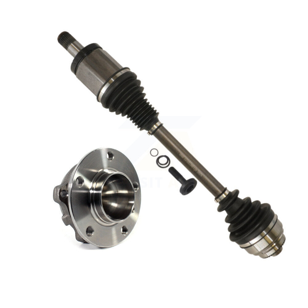 Kugel Front Left (Driver Side) CV Axle Drive Shaft And Complete Wheel Hub Bearing Assembly Kit For 2015-2017 BMW X3 RWD