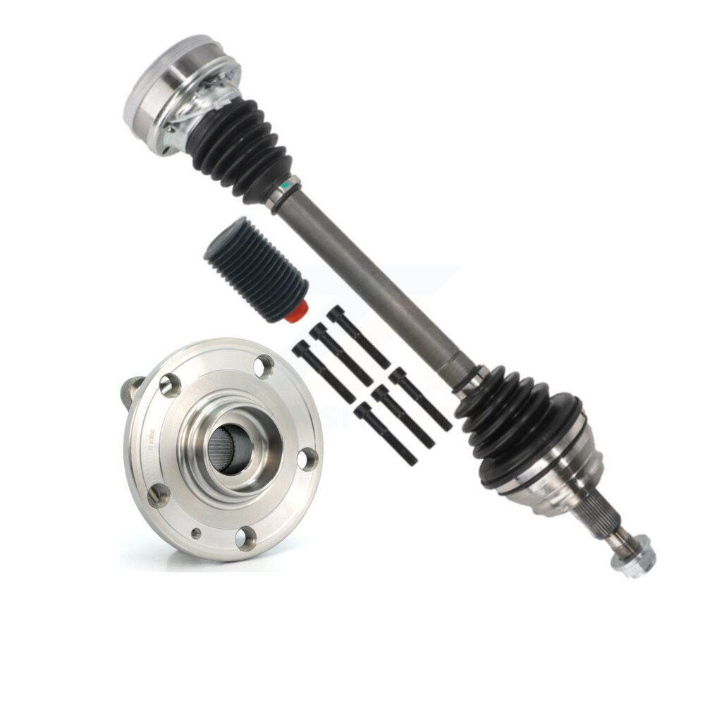 Kugel Front Left (Driver Side) CV Axle Drive Shaft And Complete Wheel Hub Bearing Assembly Kit For Volkswagen Jetta KN7-101336