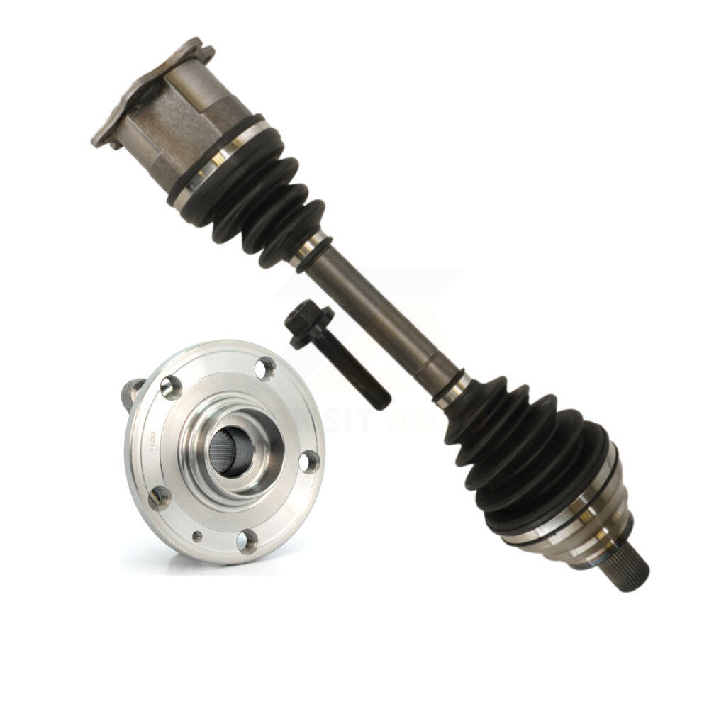 Kugel Front Left (Driver Side) CV Axle Drive Shaft And Complete Wheel Hub Bearing Assembly Kit For Volkswagen Golf Jetta Eos KN7-101338