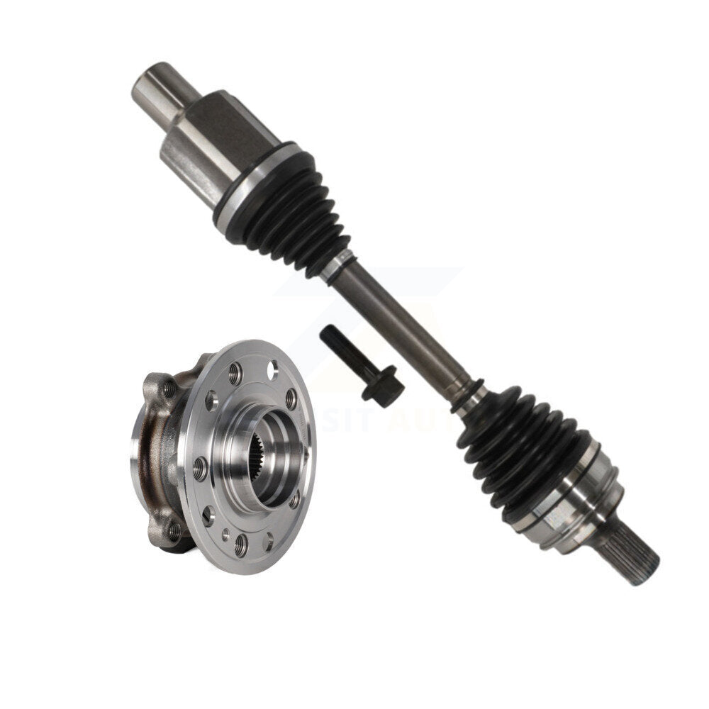 Kugel Front Left (Driver Side) CV Axle Drive Shaft And Complete Wheel Hub Bearing Assembly Kit For Mercedes-Benz C300 C43 AMG C400 C450 KN7-101341