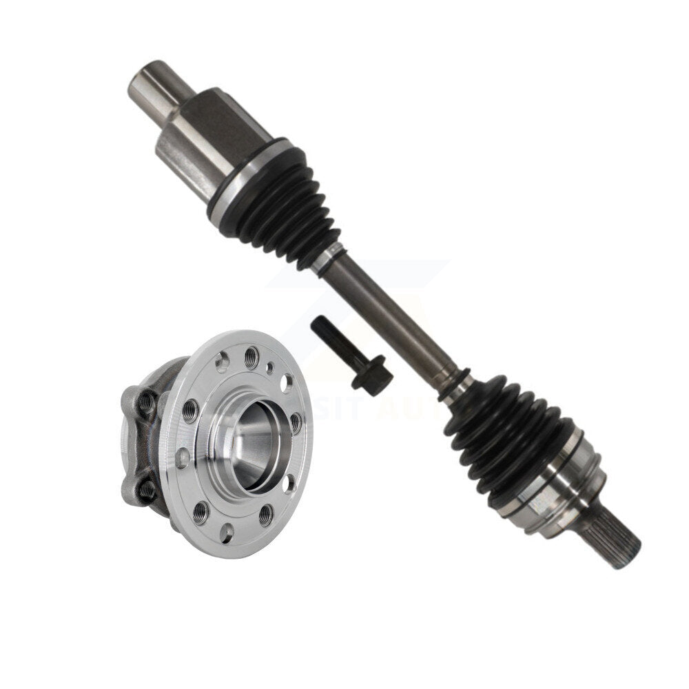 Kugel Front Left (Driver Side) CV Axle Drive Shaft And Complete Wheel Hub Bearing Assembly Kit For Mercedes-Benz C300 Coupe Convertible KN7-101342