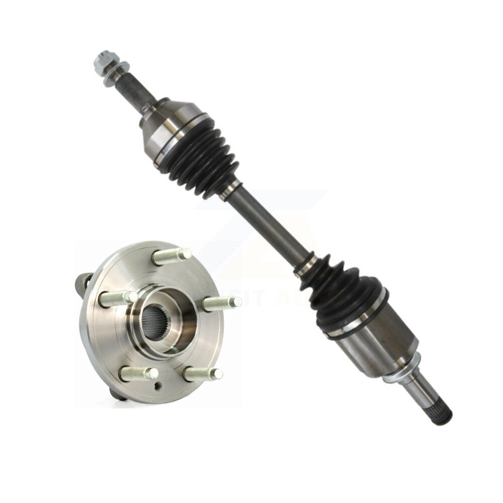 Kugel Front Left (Driver Side) CV Axle Drive Shaft And Complete Wheel Hub Bearing Assembly Kit For Ford Flex Taurus Lincoln MKT MKS KN7-101352