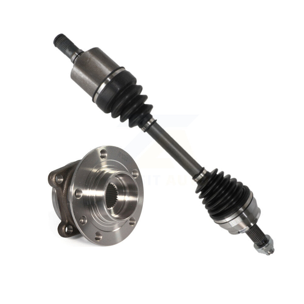 Kugel Front Left (Driver Side) CV Axle Drive Shaft And Complete Wheel Hub Bearing Assembly Kit For 2014-2018 Jeep Cherokee FWD with 2.4L With Off Road Suspension KN7-101353