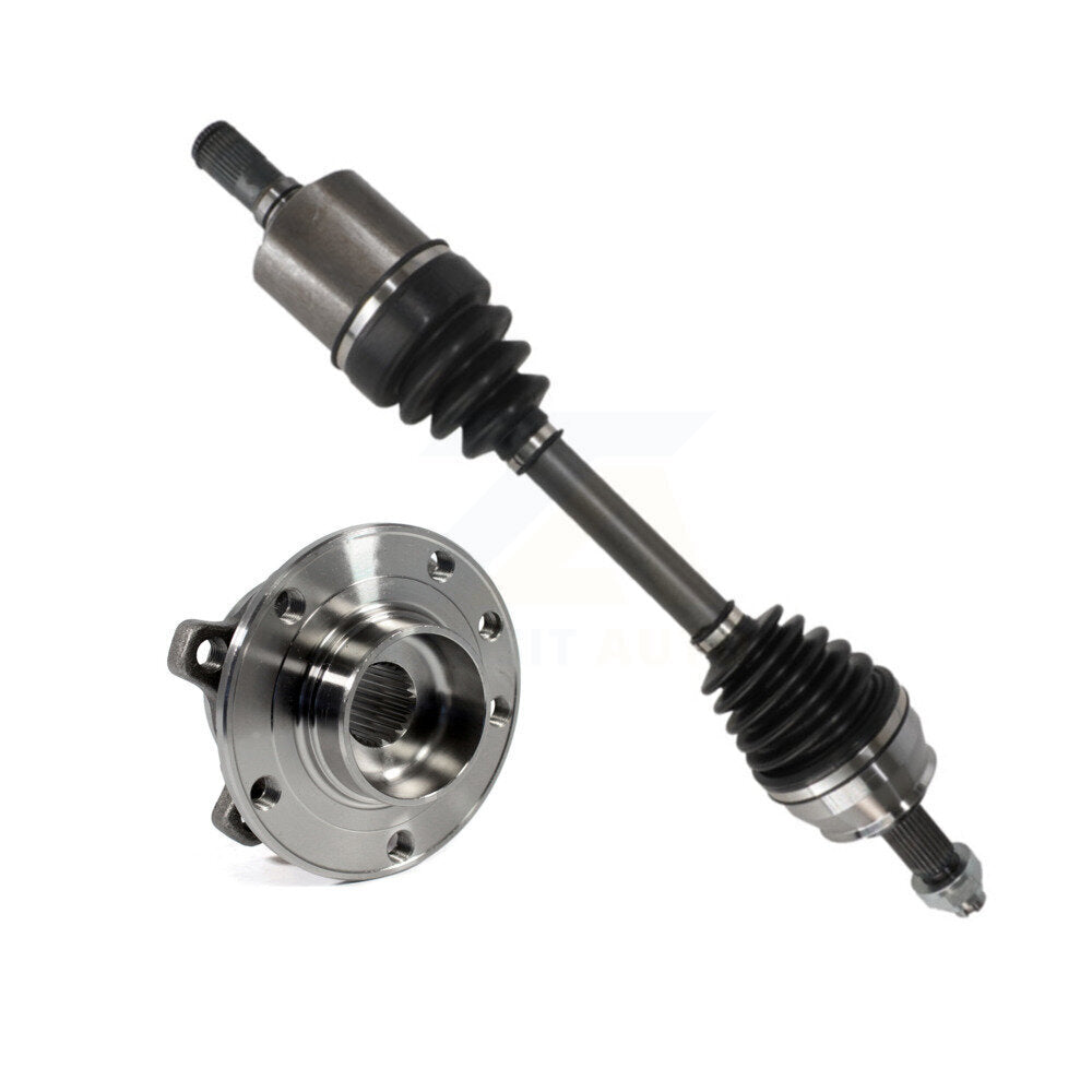 Kugel Front Left (Driver Side) CV Axle Drive Shaft And Complete Wheel Hub Bearing Assembly Kit For 2014-2018 Jeep Cherokee FWD with 2.4L Without Off Road Suspension KN7-101354