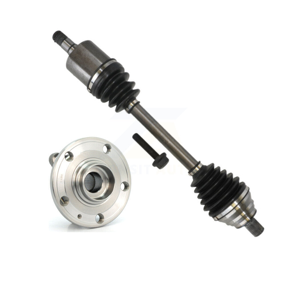 Kugel Front Left (Driver Side) CV Axle Drive Shaft And Complete Wheel Hub Bearing Assembly Kit For Volkswagen Passat Beetle KN7-101364