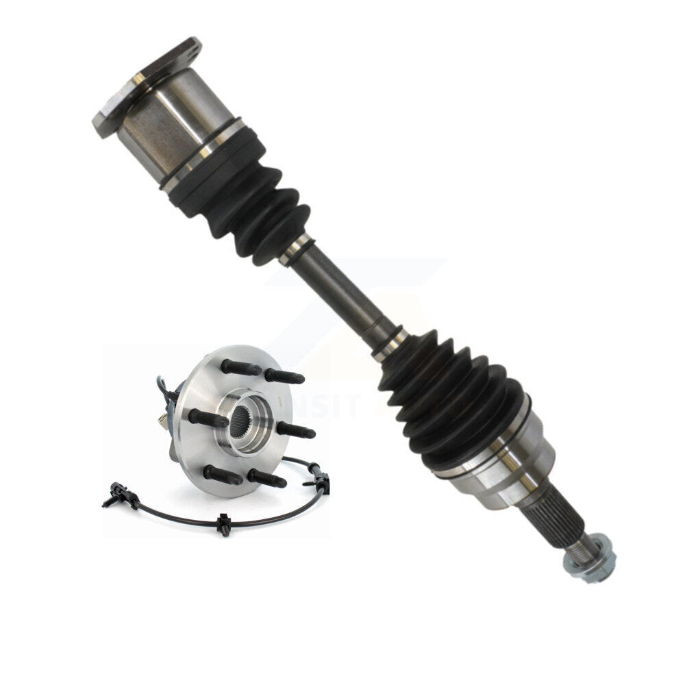 Kugel Front Left (Driver Side) CV Axle Drive Shaft And Complete Wheel Hub Bearing Assembly Kit For Chevrolet Express 1500 GMC Savana 2500 AWD KN7-101366