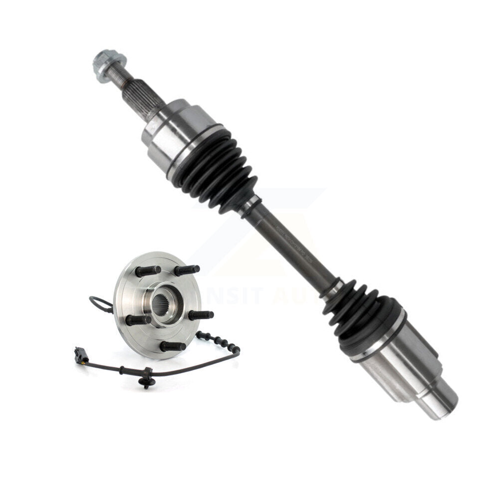 Kugel Front Left (Driver Side) CV Axle Drive Shaft And Complete Wheel Hub Bearing Assembly Kit For 2002-2005 Dodge Ram 1500 4WD with 4-Wheel ABS KN7-101367