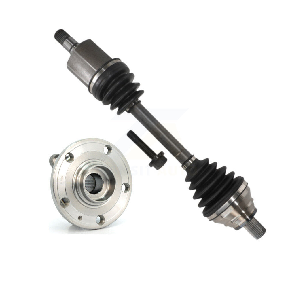 Kugel Front Left (Driver Side) CV Axle Drive Shaft And Complete Wheel Hub Bearing Assembly Kit For Volkswagen Tiguan Audi Q3 Quattro CC Passat Limited KN7-101375