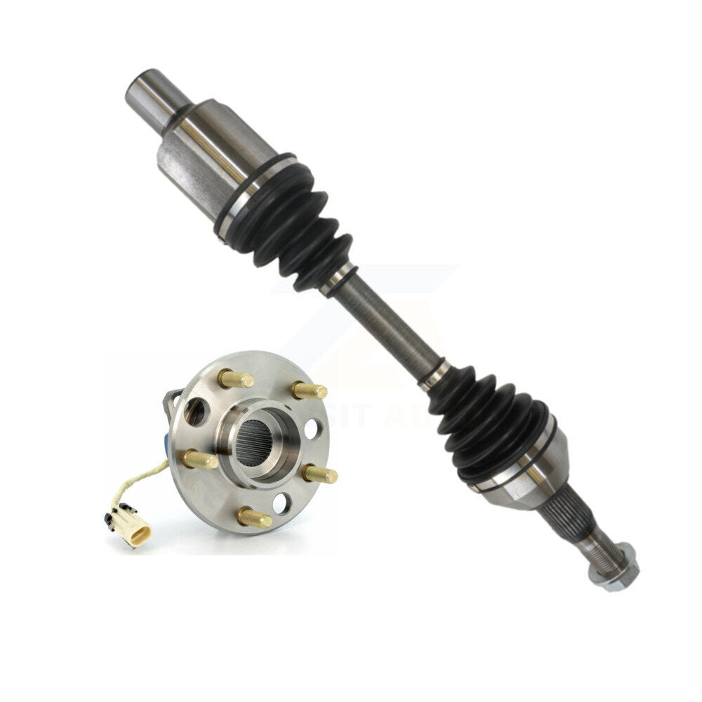 Kugel Front Left (Driver Side) CV Axle Drive Shaft And Complete Wheel Hub Bearing Assembly Kit For 1995-1996 Oldsmobile Aurora 4.0L KN7-101380
