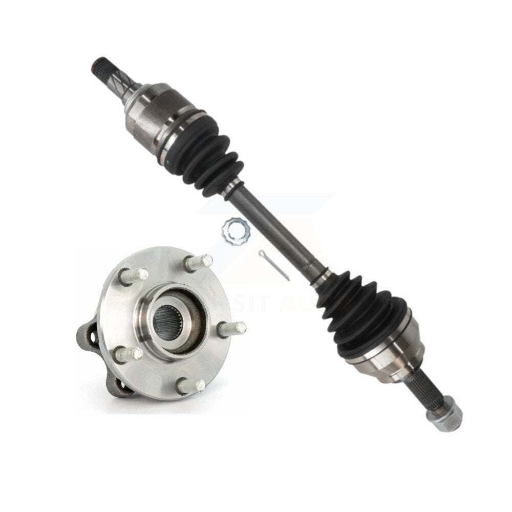 Kugel Front Left (Driver Side) CV Axle Drive Shaft And Complete Wheel Hub Bearing Assembly Kit For 2003-2007 Nissan Murano FWD AWD KN7-101405