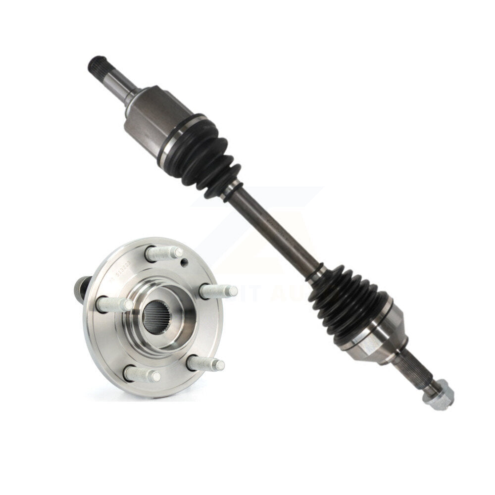 Kugel Front Left (Driver Side) CV Axle Drive Shaft And Complete Wheel Hub Bearing Assembly Kit For 2008-2009 Ford Taurus X Mercury Sable KN7-101412