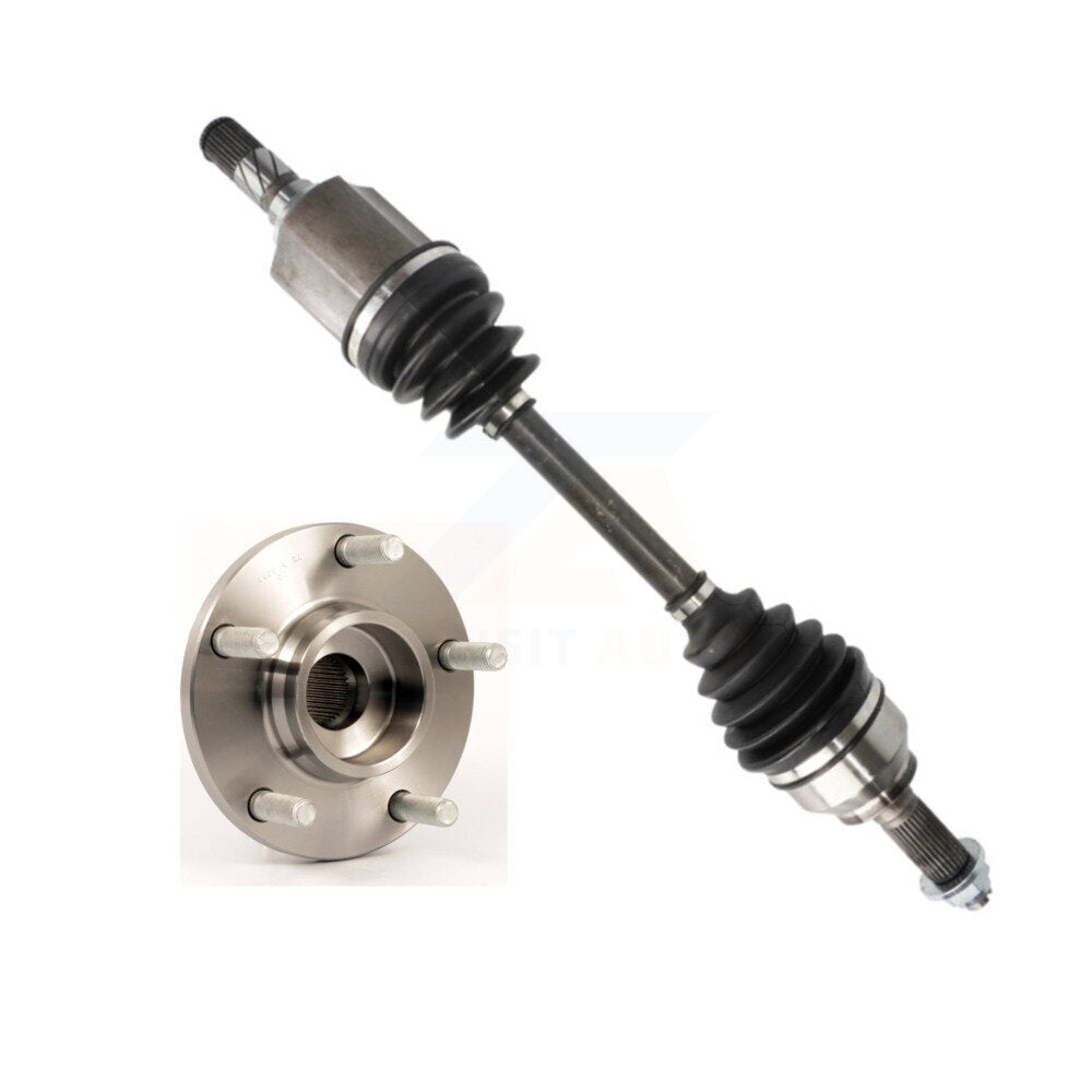 Kugel Front Left (Driver Side) CV Axle Drive Shaft And Complete Wheel Hub Bearing Assembly Kit For 2005 Mazda 3 2.3L with Automatic transmission To 01 05 KN7-101415