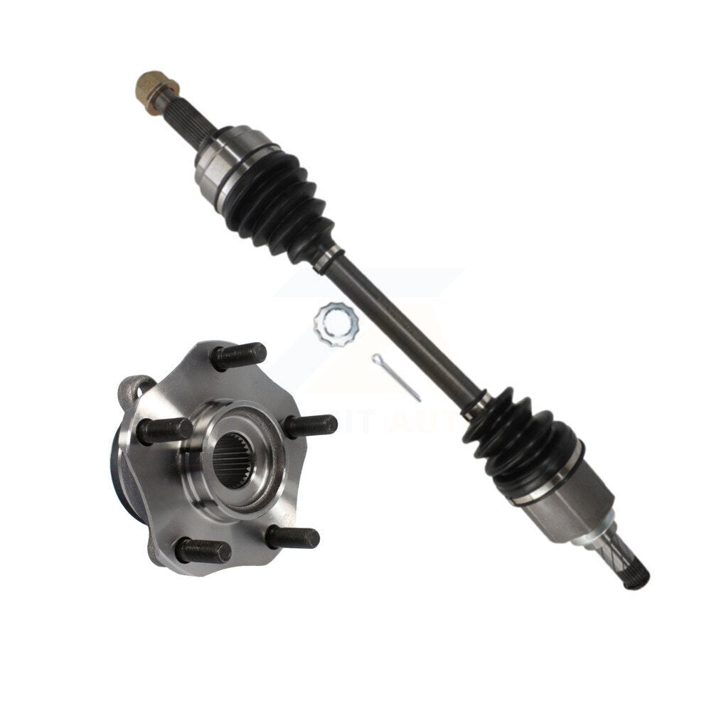 Kugel Front Left (Driver Side) CV Axle Drive Shaft And Complete Wheel Hub Bearing Assembly Kit For Nissan Sentra KN7-101417