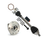 Kugel Front Left (Driver Side) CV Axle Drive Shaft And Complete Wheel Hub Bearing Assembly Kit For Volkswagen Golf SportWagen Alltrack With 80mm Pilot Diameter KN7-101427