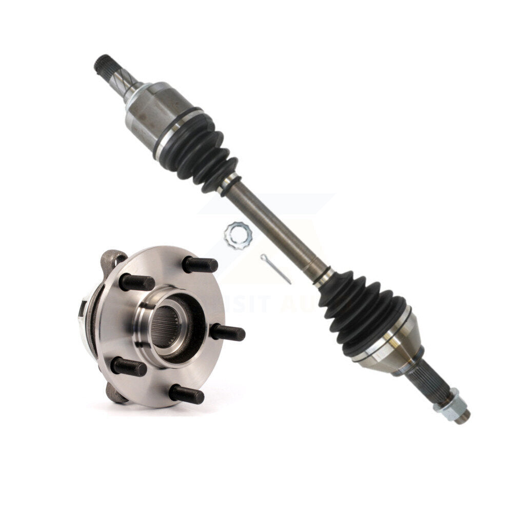 Kugel Front Left (Driver Side) CV Axle Drive Shaft And Complete Wheel Hub Bearing Assembly Kit For 2009-2014 Nissan Murano FWD AWD KN7-101429
