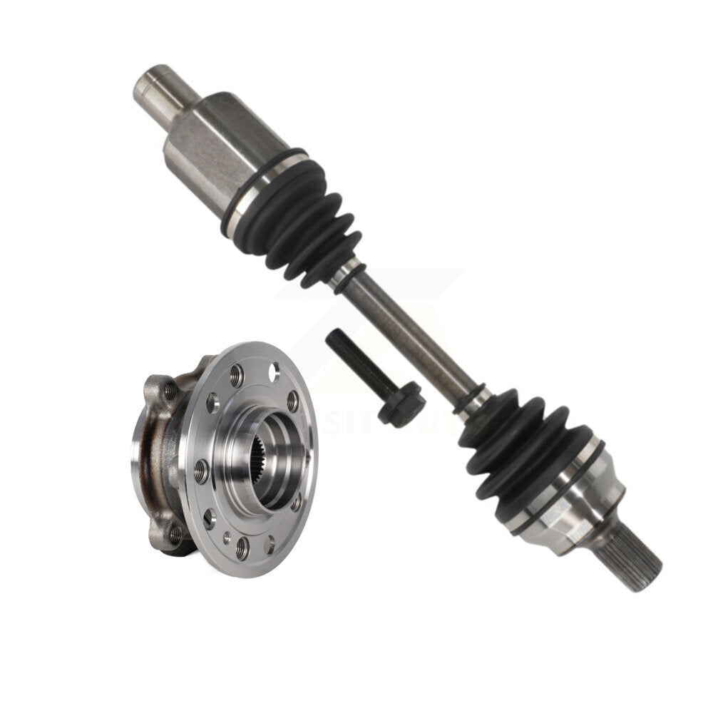 Kugel Front Left (Driver Side) CV Axle Drive Shaft And Complete Wheel Hub Bearing Assembly Kit For 2017 Mercedes-Benz E400 Coupe with AWD (Coupe Convertible) 207 Type KN7-101432