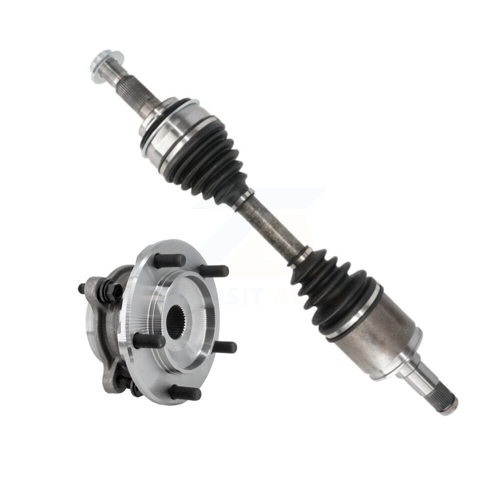 Kugel Front Left (Driver Side) CV Axle Drive Shaft And Complete Wheel Hub Bearing Assembly Kit For Toyota Tundra Sequoia 4WD KN7-101434