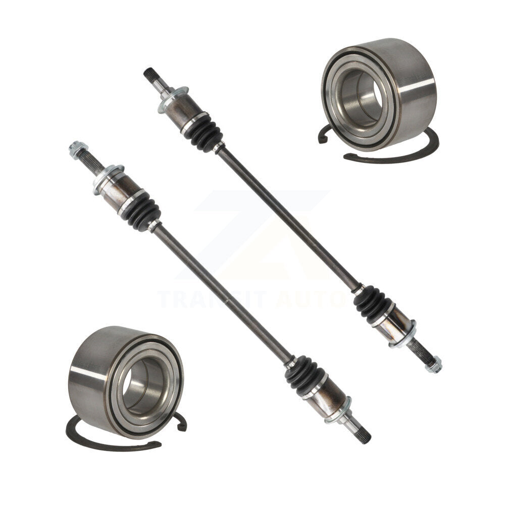 Kugel Rear CV Axle Drive Shaft] Complete Assembly And Wheel Bearing Kit For 2002-2004 Honda CR-V LX with 4WD 2.4L Primary Design - Left Right Side (Driver Passenger) KN7-101440