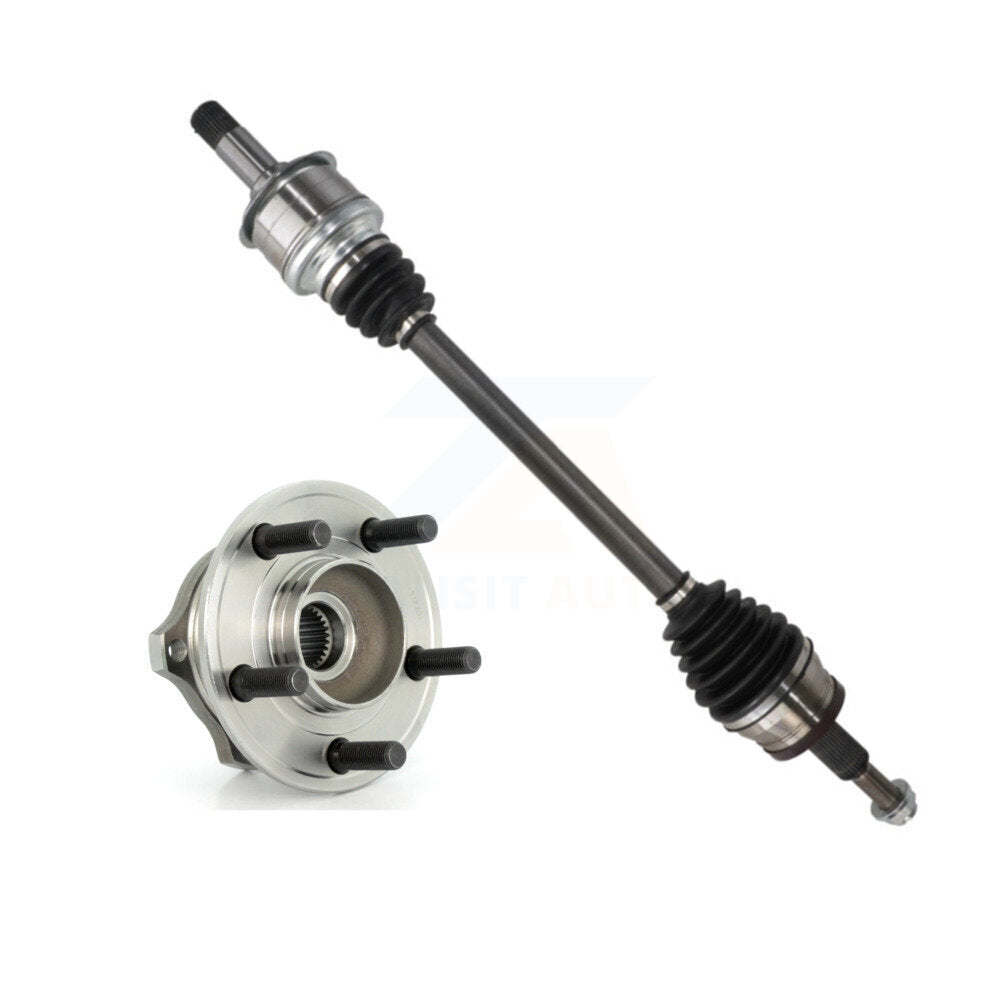 Kugel Rear Left (Driver Side) CV Axle Drive Shaft And Complete Wheel Hub Bearing Assembly Kit For 2009 Chrysler 300 Dodge Charger With 27 Splines Performance Brakes AWD with 5.7L/3.5L KN7-101452