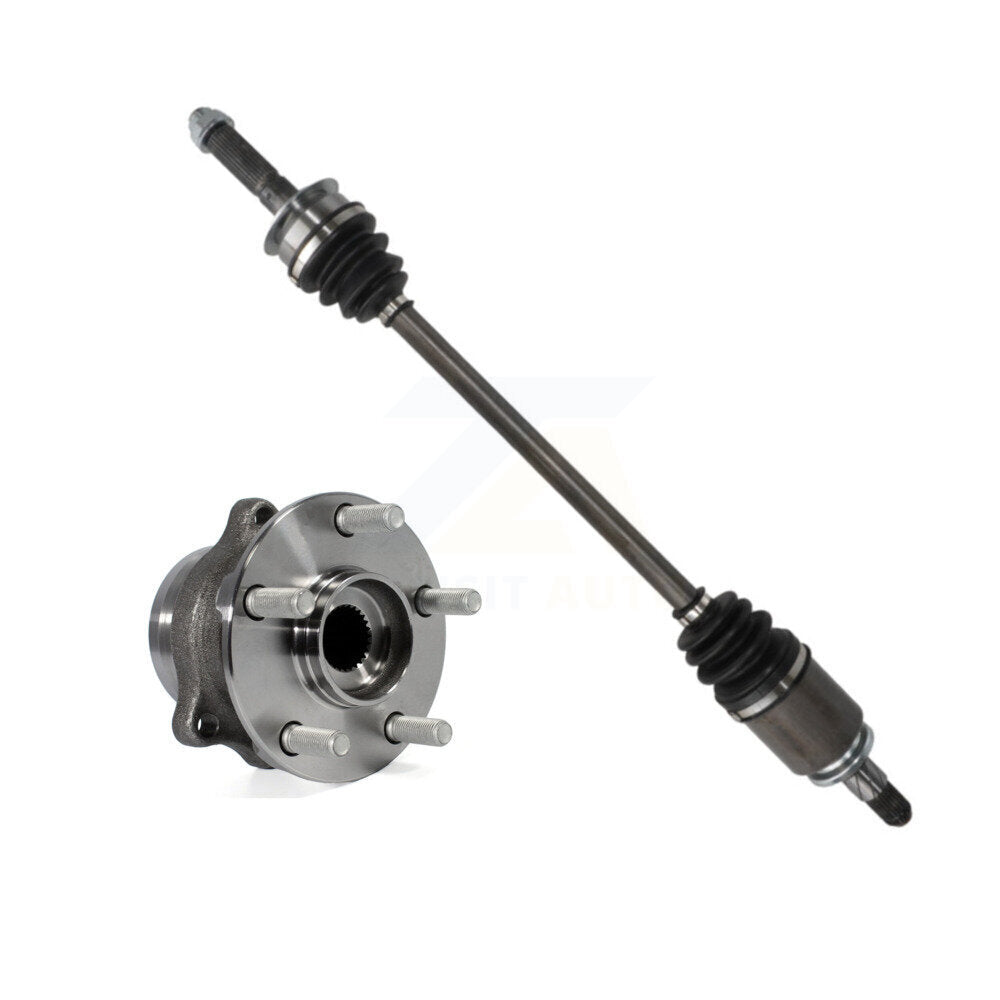 Kugel Rear Left (Driver Side) CV Axle Drive Shaft And Complete Wheel Hub Bearing Assembly Kit For Subaru Impreza 25 Spline Inner Joint KN7-101460