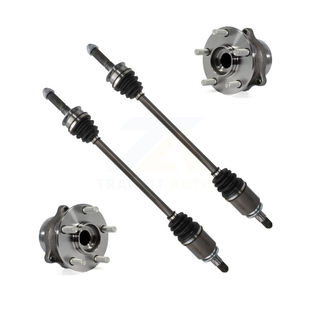 Kugel Rear CV Axle Drive Shaft And Complete Wheel Hub Bearing Assembly Kit For Subaru Impreza 25 Spline Inner Joint - Left Right Side (Driver Passenger) KN7-101510