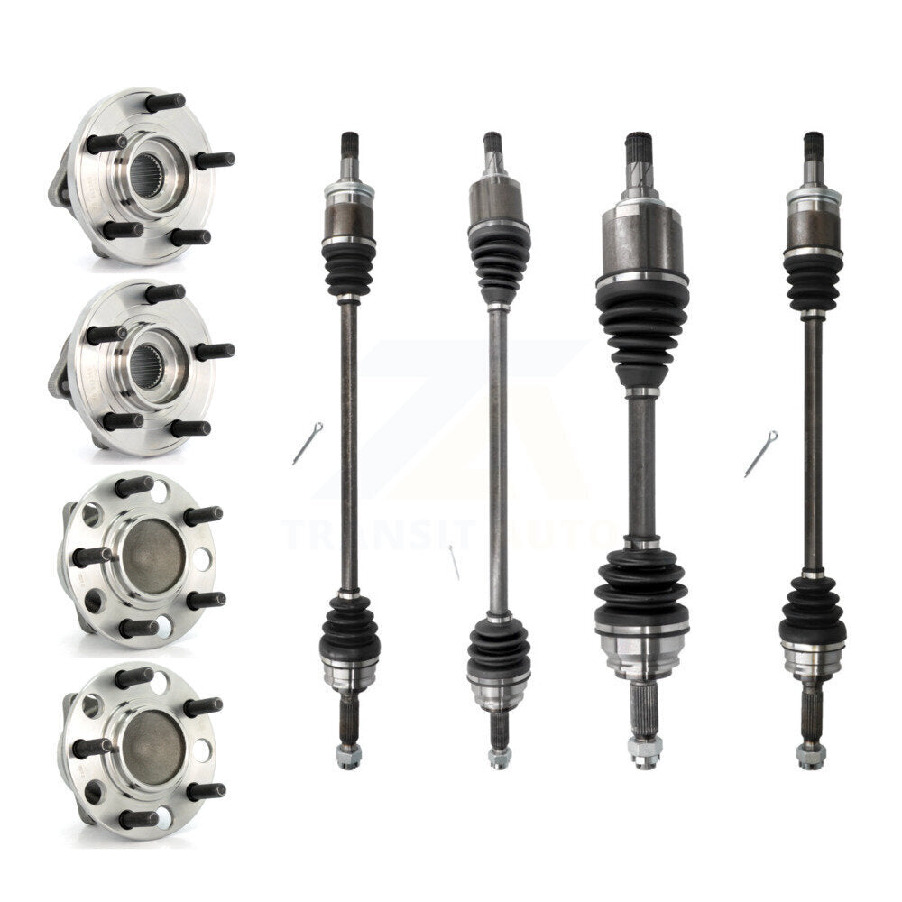 Kugel Front Rear CV Axle Drive Shaft And Hub Bearing Kit (8Pc) For 2009 Dodge Caliber FWD with 2.0L Automatic CVT transmission Non-ABS Primary Design - Left Right Side (Driver Passenger) KN7-101524