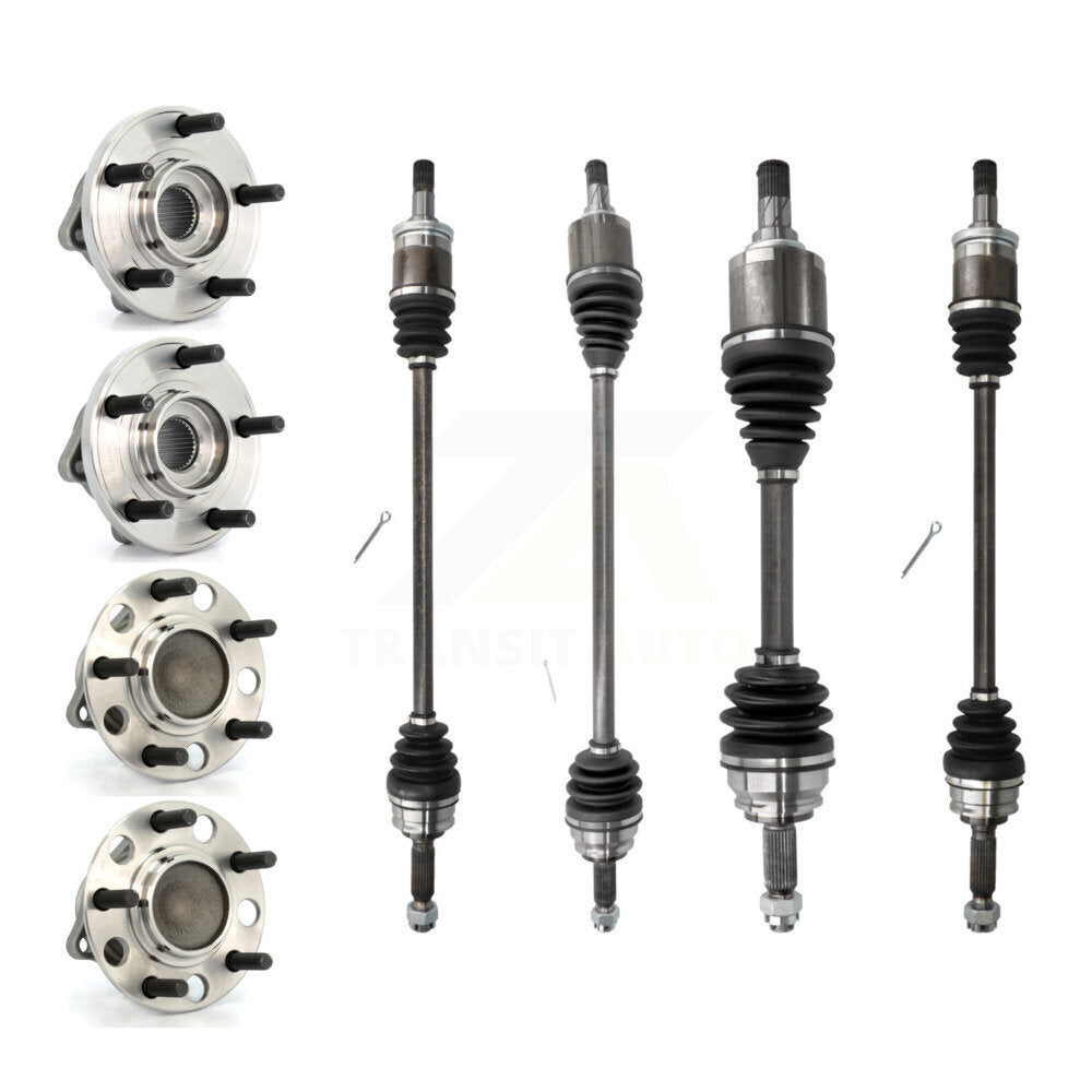 Kugel Front Rear CV Axle Drive Shaft And Bearing Kit (8Pc) For 2009 Dodge Caliber FWD with 2.0L Automatic CVT transmission 4-Wheel ABS Primary Design - Left Right Side (Driver Passenger) KN7-101525