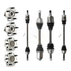 Kugel Front Rear CV Axle Drive Shaft And Complete Wheel Hub Bearing Assembly Kit (8Pc) For 2009 Dodge Caliber FWD with 1.8L Non-ABS Primary Design - Left Right Side (Driver Passenger) KN7-101526
