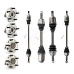 Kugel Front Rear CV Axle Drive Shaft And Complete Wheel Hub Bearing Assembly Kit (8Pc) For Dodge Caliber - Left Right Side (Driver Passenger) KN7-101527