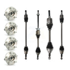 Kugel Front Rear CV Axle Drive Shaft And Complete Wheel Hub Bearing Assembly Kit (8Pc) For 2012-2015 Ford Explorer AWD with 2.0L Turbocharged - Left Right Side (Driver Passenger) KN7-101530
