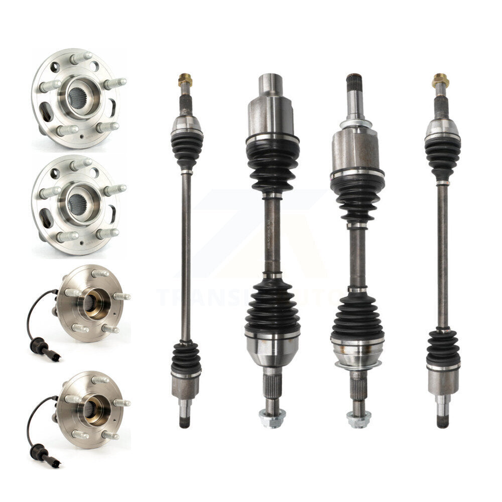 Kugel Front Rear CV Axle Drive Shaft And Complete Wheel Hub Bearing Assembly Kit (8Pc) For 2017 GMC Terrain AWD with 3.6L Automatic transmission - Left Right Side (Driver Passenger) KN7-101532