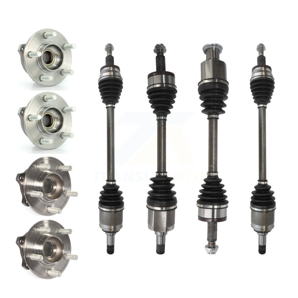 Kugel Front Rear CV Axle Drive Shaft And Hub Bearing Assembly Kit (8Pc) For Dodge Charger Chrysler 300 Challenger AWD with 3.6L Automatic transmission - Left Right Side (Driver Passenger) KN7-101534