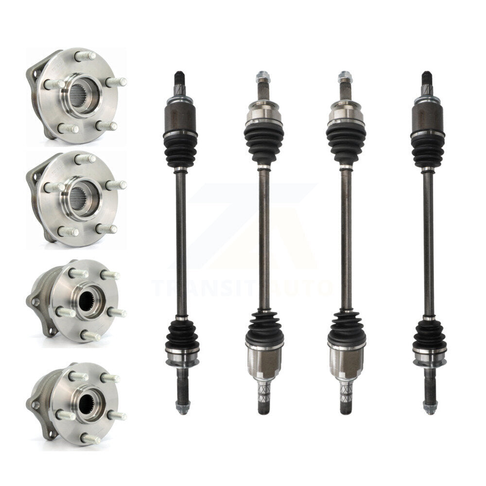 Kugel Front Rear CV Axle Drive Shaft And Complete Wheel Hub Bearing Assembly Kit (8Pc) For Subaru Outback Legacy - Left Right Side (Driver Passenger) KN7-101535