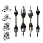 Kugel Front Rear CV Axle Drive Shaft And Complete Wheel Hub Bearing Assembly Kit (8Pc) For Ford Expedition Lincoln Navigator 9.75 In. Ring Gear 4WD - Left Right Side (Driver Passenger) KN7-101536
