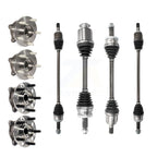 Kugel Front Rear CV Axle Drive Shaft And Complete Wheel Hub Bearing Assembly Kit (8Pc) For Kia Sportage Hyundai Tucson - Left Right Side (Driver Passenger) KN7-101543