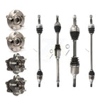 Kugel Front Rear CV Axle Drive Shaft And Complete Wheel Hub Bearing Assembly Kit (8Pc) For Nissan Rogue Select AWD - Left Right Side (Driver Passenger) KN7-101545