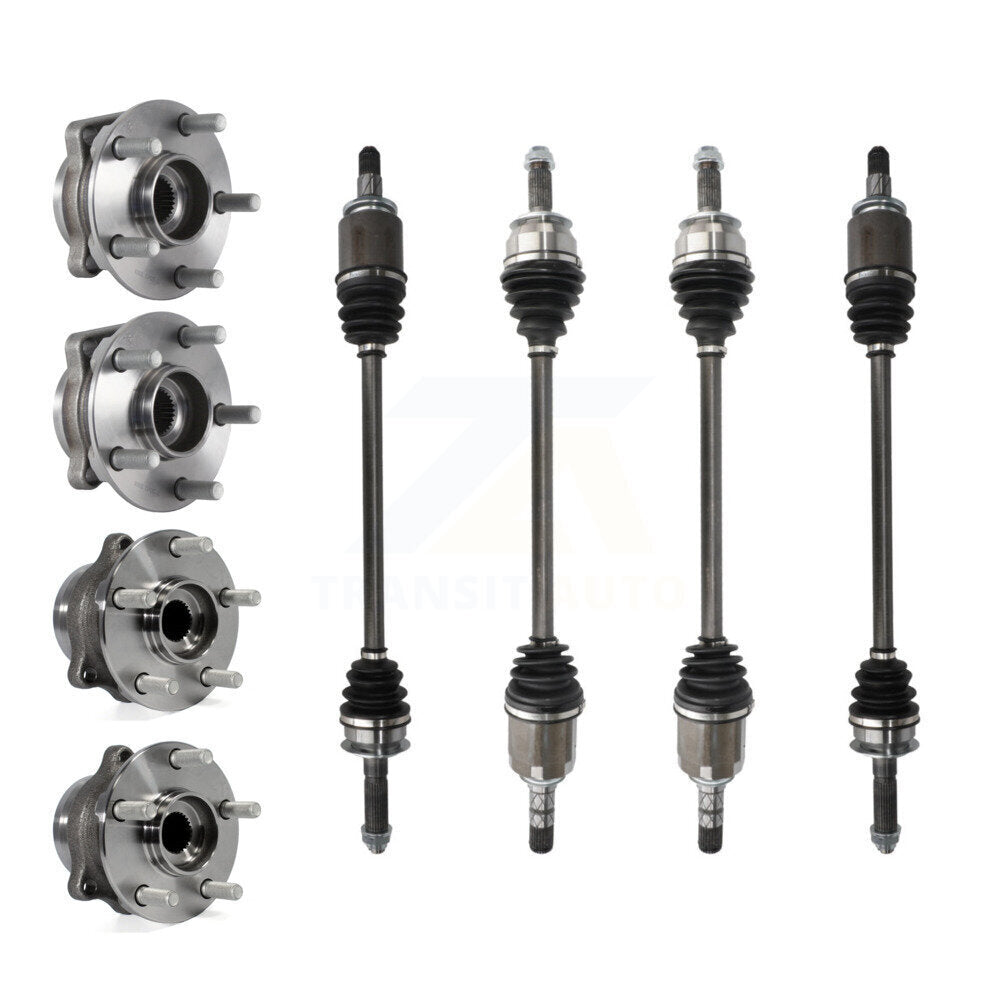 Kugel Front Rear CV Axle Drive Shaft And Wheel Hub Bearing Kit (8Pc) For 2015-2018 Subaru Forester AWD with 2.0L Turbocharged Automatic CVT transmission - Left Right Side (Driver Passenger) KN7-101548