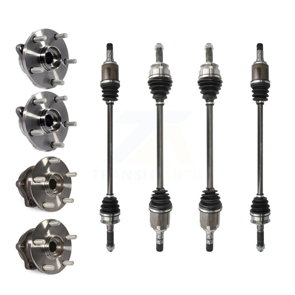 Kugel Front Rear CV Axle Drive Shaft And Wheel Hub Bearing Assembly Kit (8Pc) For Subaru Forester Sport Utility with AWD 2.5L Automatic CVT transmission - Left Right Side (Driver Passenger) KN7-101549