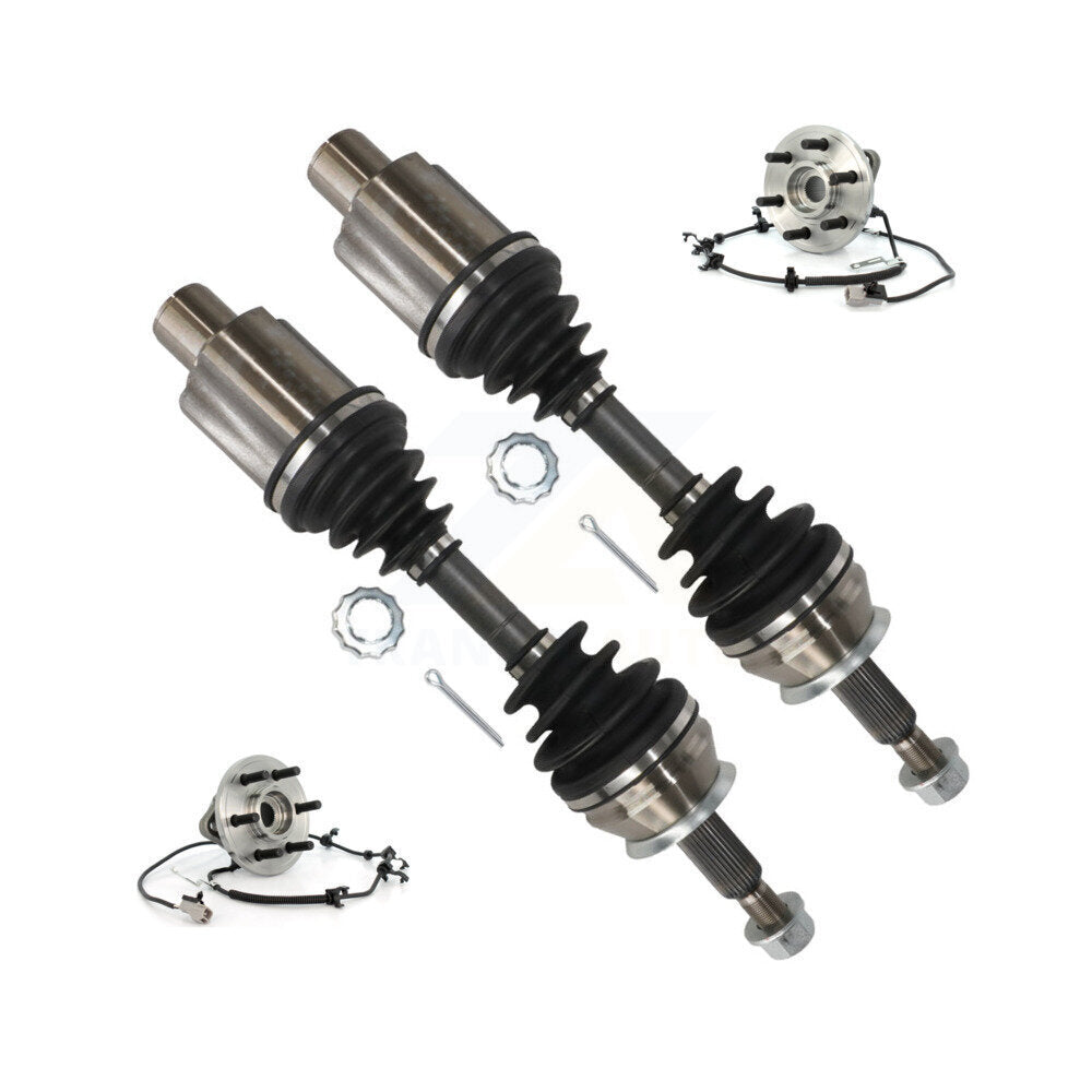 Kugel Front CV Axle Drive Shaft And Complete Wheel Hub Bearing Assembly Kit For Dodge Dakota Durango 4WD with 4-Wheel ABS - Left Right Side (Driver Passenger) KN7-101558