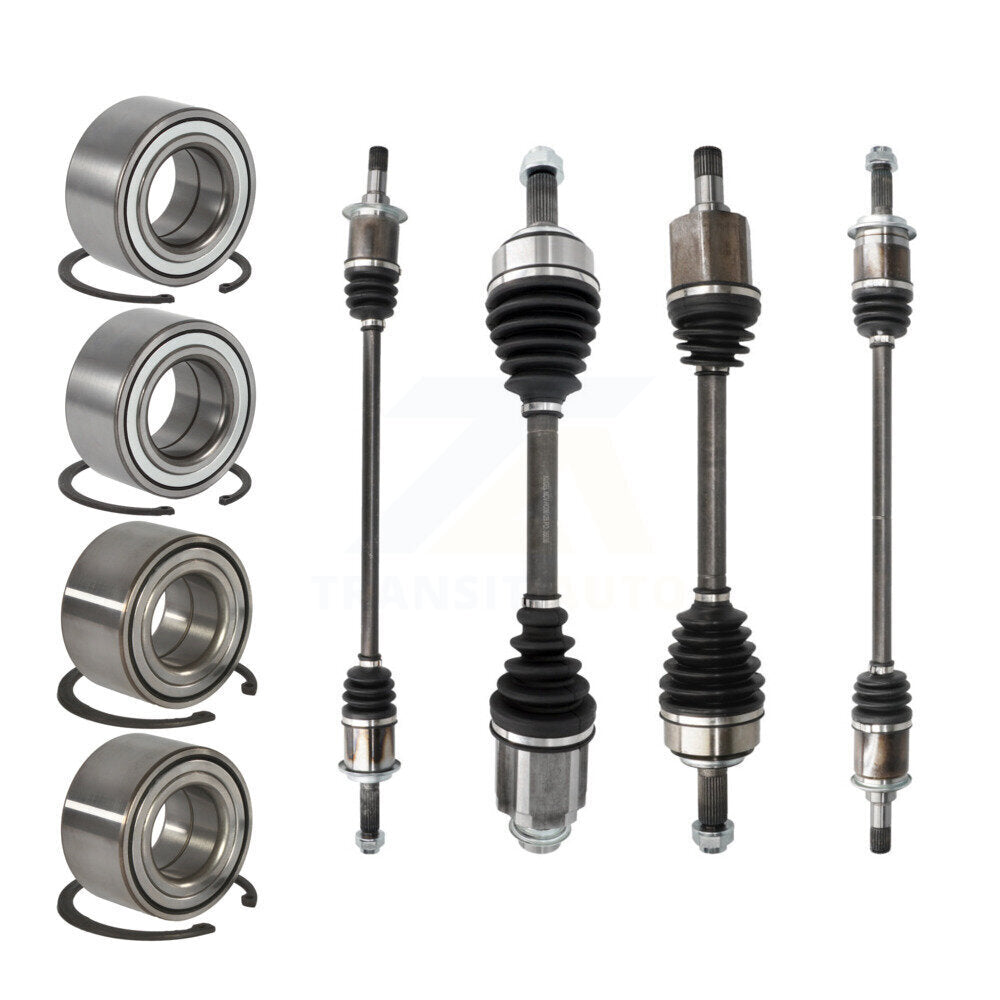 Kugel Front Rear CV Axle Drive Shaft] Complete Assembly And Wheel Bearing Kit (8Pc) For Honda CR-V Primary Design - Left Right Side (Driver Passenger) KN7-101559