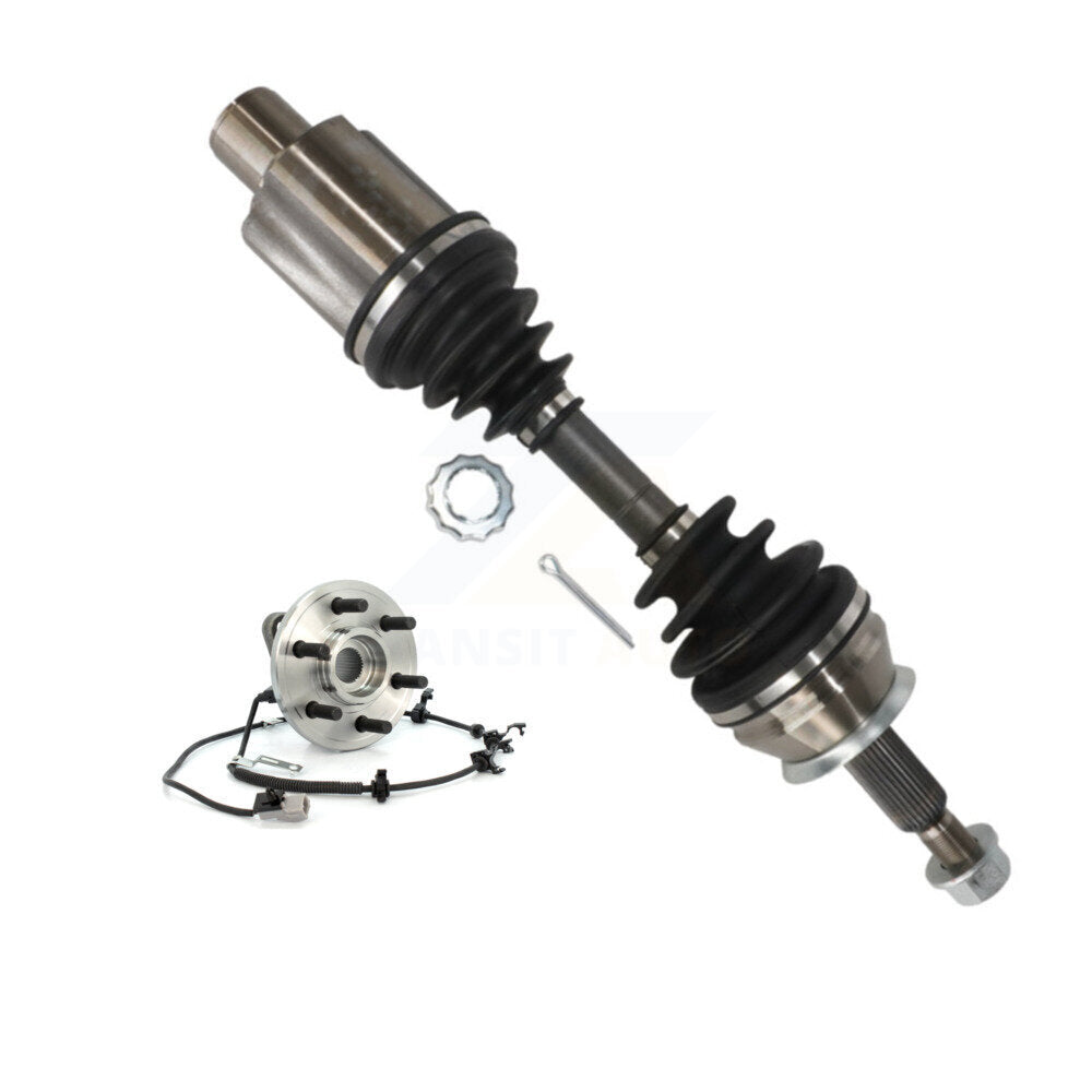 Kugel Front Left (Driver Side) CV Axle Drive Shaft And Complete Wheel Hub Bearing Assembly Kit For Dodge Dakota Durango 4WD with 4-Wheel ABS KN7-101561