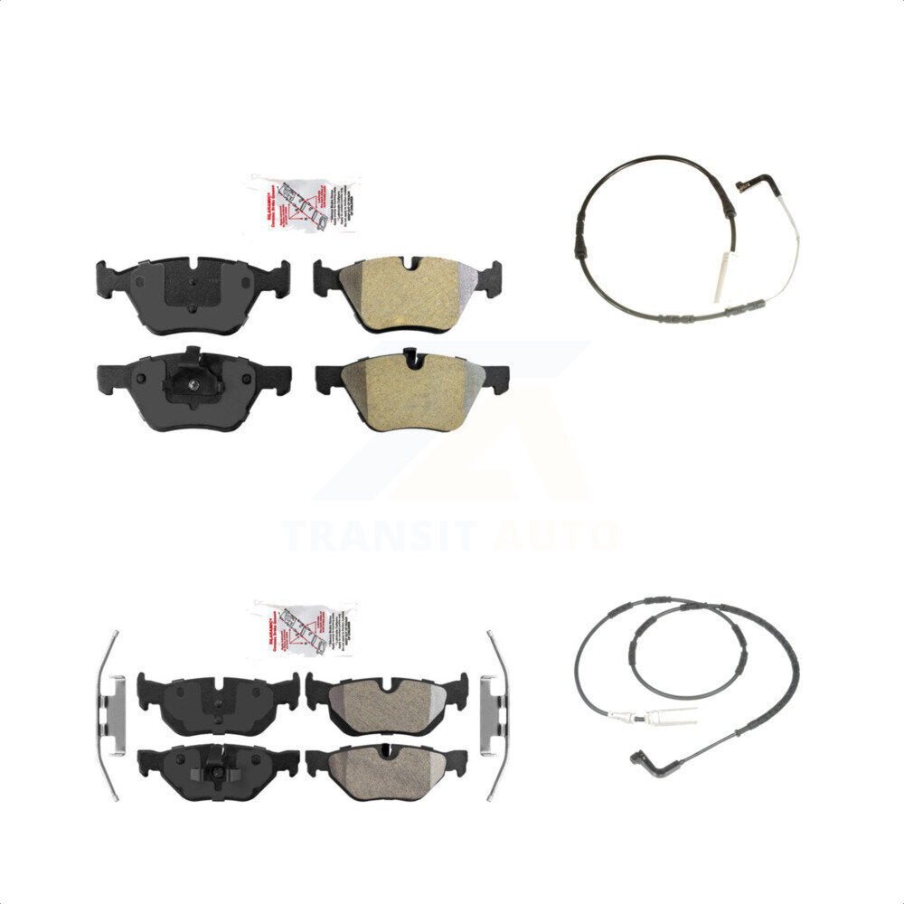 AmeriBRAKES Front Rear Ceramic Disc Brake Pads And Wear Sensor Kit For BMW 328xi 328i KNW-100034