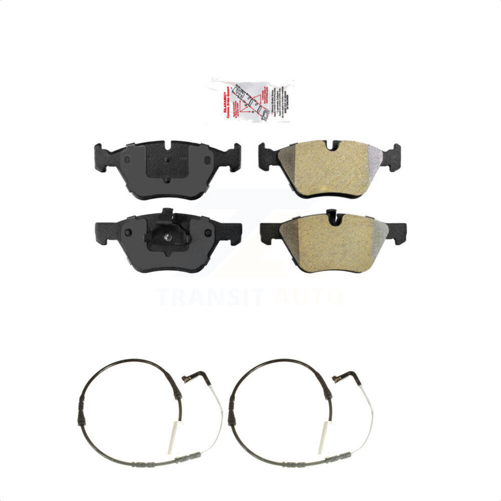 AmeriBRAKES Front Ceramic Disc Brake Pads And Wear Sensors Kit For BMW 328xi 328i KNW-100723