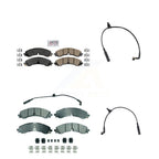 AmeriBRAKES Front Rear Ceramic Disc Brake Pads And Extra Wear Sensor Kit For GMC Chevrolet Silverado 2500 HD Sierra 3500 6.6L KNW-101397