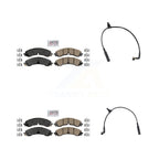 AmeriBRAKES Front Rear Ceramic Disc Brake Pads And Wear Sensor Kit For GMC Chevrolet Silverado 2500 HD Sierra 3500 6.6L KNW-101398