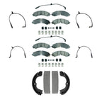 AmeriBRAKES Front Rear Ceramic Disc Brake Pads And Extra Wear Sensors Kit (7Pc) For GMC Chevrolet Silverado 2500 HD Sierra 3500 6.6L KNW-101453